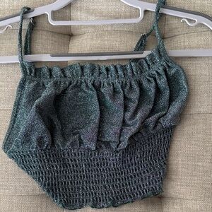 Forever 21 Glittery Teal Top